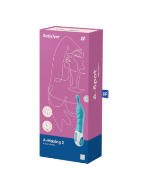Vibromasseur rainuré Point A couleur turquoise A-Mazing 2 Satisfyer
