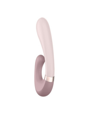 Vibromasseur point G avec stimulateur clitoris connecté chauffant USB mauve Heat Wave Satisfyer