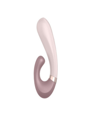 Vibromasseur point G avec stimulateur clitoris connecté chauffant USB mauve Heat Wave Satisfyer