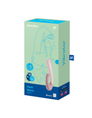 Vibromasseur point G avec stimulateur clitoris connecté chauffant USB mauve Heat Wave Satisfyer