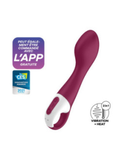 Vibromasseur point G chauffant connecté USB rouge Hot Spot Satisfyer