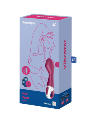 Vibromasseur point G chauffant connecté USB rouge Hot Spot Satisfyer