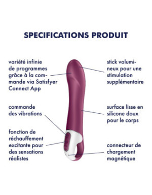 Vibromasseur chauffant connecté USB rouge Big Heat Satisfyer