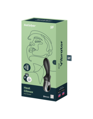 Vibromasseur noir USB, chauffant et connecté Heat Climax Satisfyer