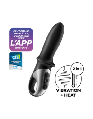 Vibromasseur noir USB, chauffant et connecté Hot Passion Satisfyer