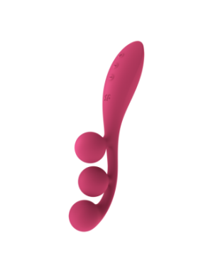 Vibromasseur triple stimulation flexible, anal, vaginale, clitoridienne Tri Ball rouge USB Satisfyer