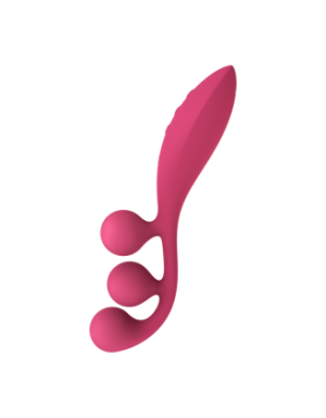 Vibromasseur triple stimulation flexible, anal, vaginale, clitoridienne Tri Ball rouge USB Satisfyer