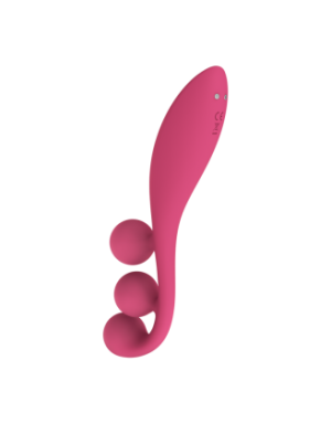 Vibromasseur triple stimulation flexible, anal, vaginale, clitoridienne Tri Ball rouge USB Satisfyer