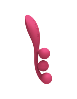 Vibromasseur triple stimulation flexible, anal, vaginale, clitoridienne Tri Ball rouge USB Satisfyer