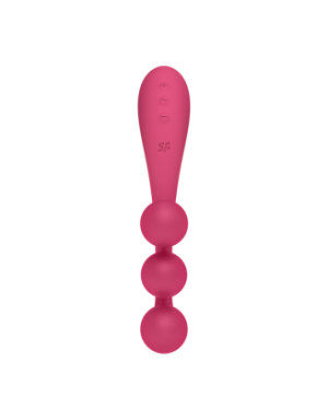 Vibromasseur triple stimulation flexible, anal, vaginale, clitoridienne Tri Ball rouge USB Satisfyer