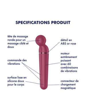Vibromasseur wand rouge USB 60 vibrations Planet Wand-er Satisfyer