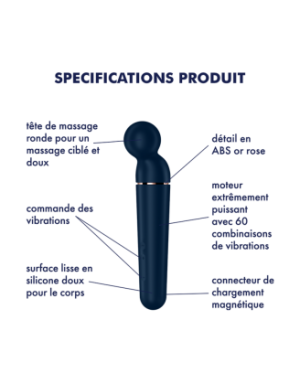 Vibromasseur wand bleu USB 60 vibrations Planet Wand-er Satisfyer