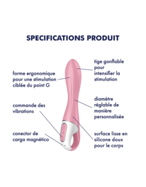 Vibromasseur gonflable G-Spot rose USB Air Pump Vibrator 2 Satisfyer