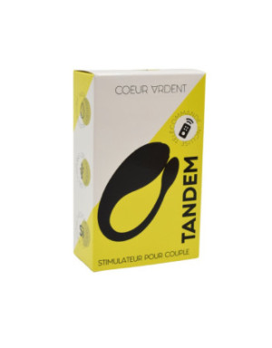 TANDEM Noir, stimulateur pour couple USB avec télécommande en silicone médical 