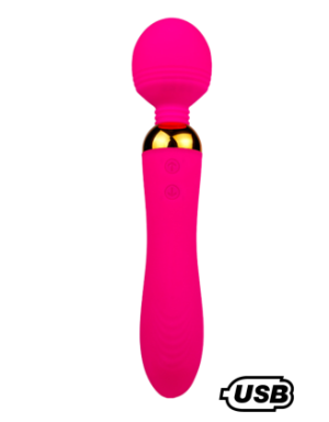 SHAKE Rose, Vibromasseur Wand USB en silicone médical avec 2 puissants moteurs indépendants
