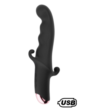 BLACK KNIGHT, Vibromasseur Point G USB en silicone médical doux, doté de 10 modes de vibration