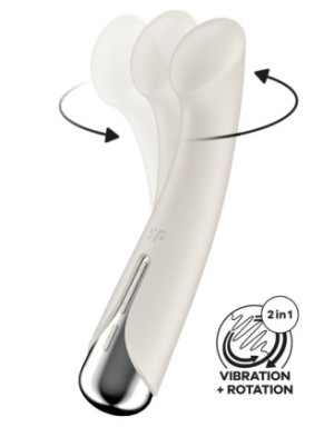 Vibromasseur point G tête rotative blanc USB Spinning g-spot 1 Satisfyer