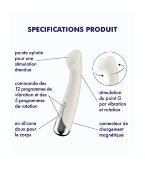 Vibromasseur point G tête rotative blanc USB Spinning g-spot 1 Satisfyer