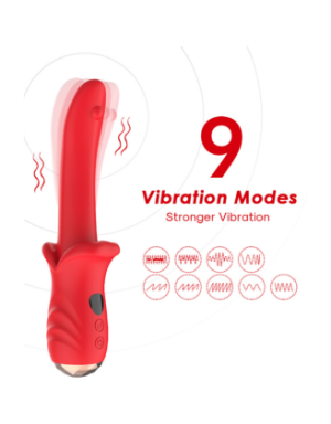 Vibromasseur Rouge Ultra-Souple KISS – USK-V35