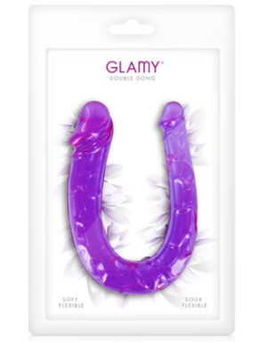 Double dong gode fléxible violet 29.5cm