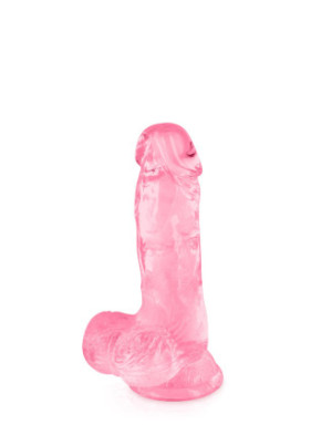 Gode jelly rose ventouse taille S 15.3cm