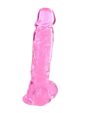 Gode jelly rose ventouse taille XL 22cm