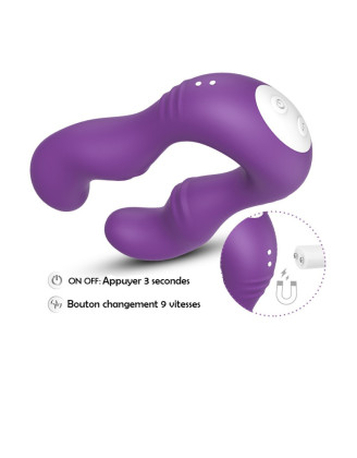 Vibromasseur Violet en forme de U double tête stimulateur point G
