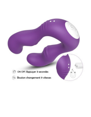 Vibromasseur Violet en forme de U double tête stimulateur point G