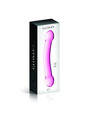 Double dong en verre rose  n°7 Glossy