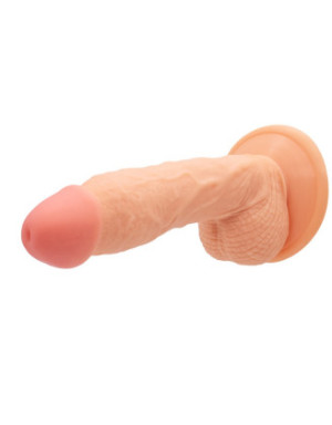 Gode ventouse réaliste avec testicules coloris chair