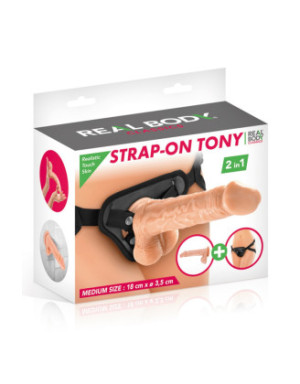 2 en 1 Gode ceinture interchangeable Tony 18 cm