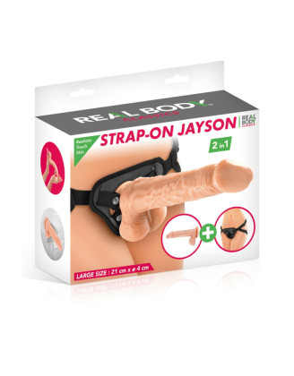 2 en 1 Gode ceinture interchangeable Jayson 21 cm