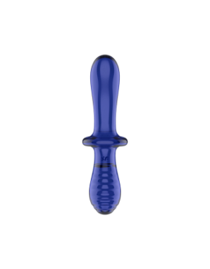 Gode en verre borosilicaté massif bleu Double Crystal Satisfyer