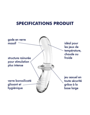 Gode en verre borosilicaté massif transparent Double Crystal Satisfyer