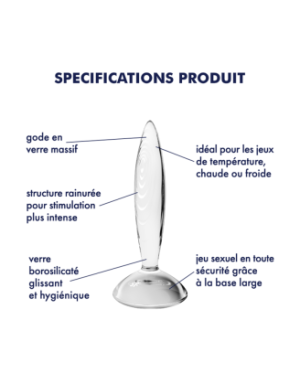 Gode anal en verre borosilicaté massif transparent Sparkling Crystal Satisfyer