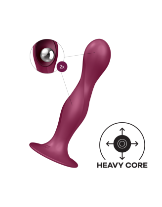 Gode ventouse silicone rouge Double Ball-R Satisfyer