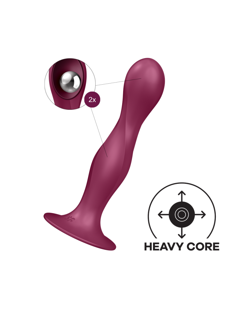 Gode ventouse silicone rouge Double Ball-R Satisfyer