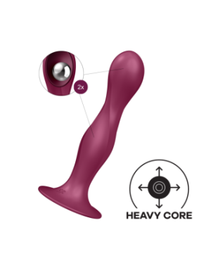 Gode ventouse silicone rouge Double Ball-R Satisfyer