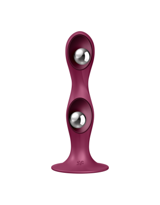 Gode ventouse silicone rouge Double Ball-R Satisfyer