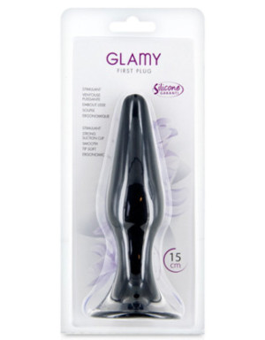 Plug anal noir 15cm avec ventouse