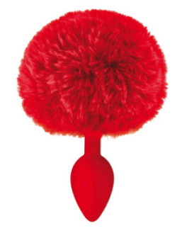 Plug anal pompon rouge