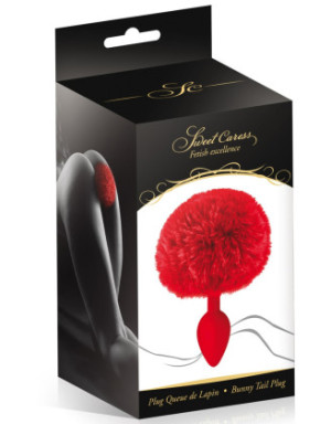 Plug anal pompon rouge