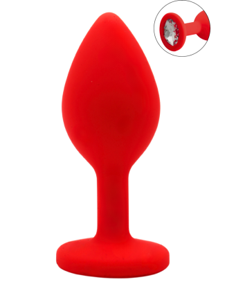 Plug rouge bijou cristal Small