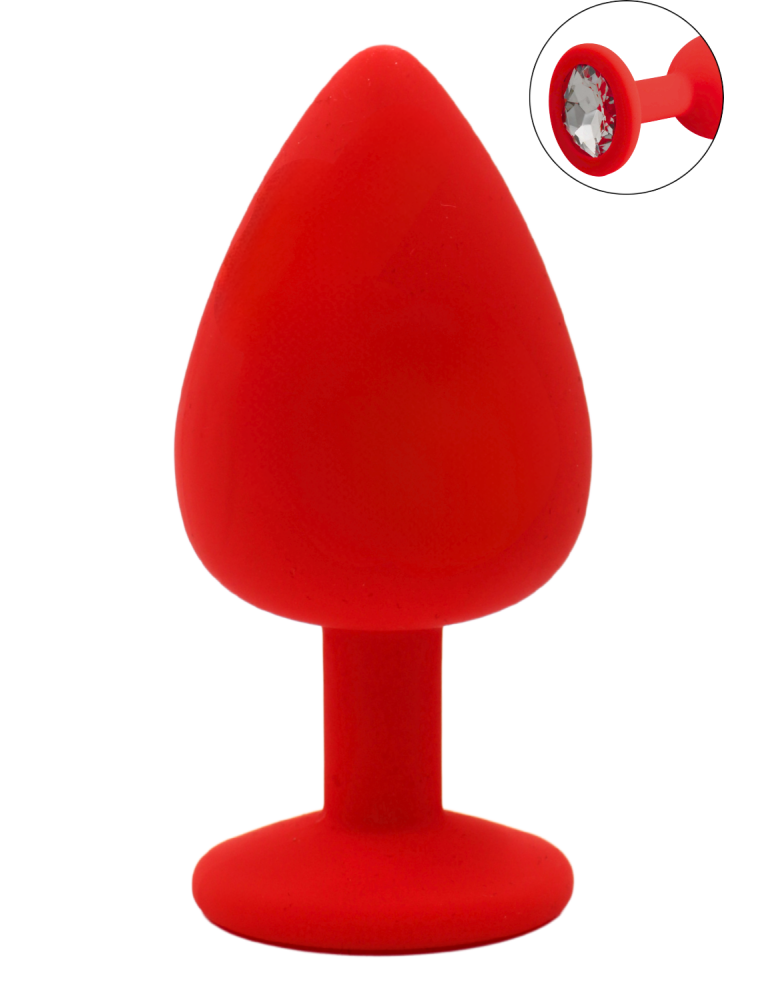 Plug rouge bijou cristal Large