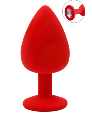 Plug rouge bijou cristal Large