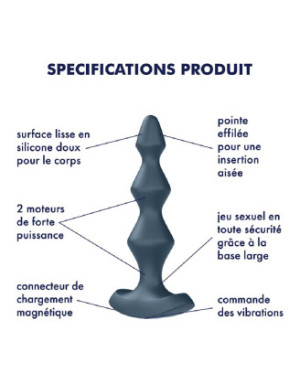 Plug anal vibrant gris USB Lolli Plug 1 Satisfyer