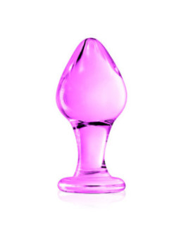 Plug anal boule en verre rose  n°31 Glossy
