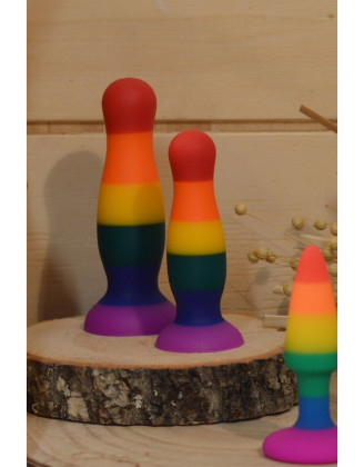 Plug anal ventouse multicouleur taille S