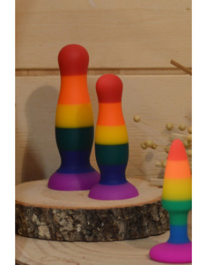 Plug anal ventouse multicouleur taille S