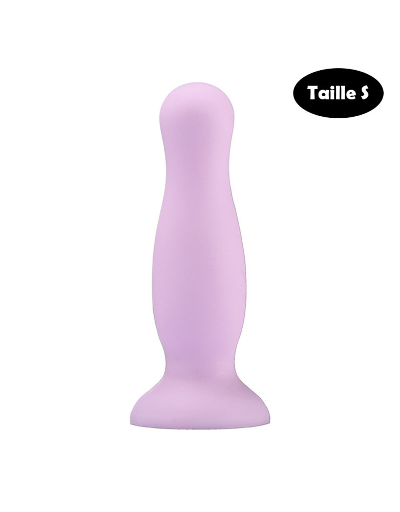 Plug anal ventouse violet pastel taille S